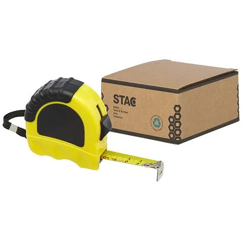 Рулетка длиной 5 метров Rule из переработанной пластмассы, сертифицированной по стандарту RCS - Желтый