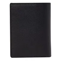 Card holder with flap Button Black