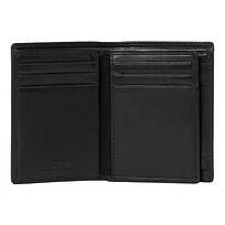 Card holder with flap Button Black