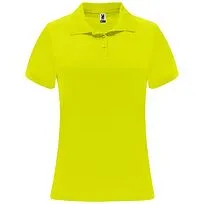 Женское спортивное поло Monzha с коротким рукавом - Fluor Yellow