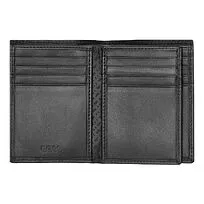 Card holder with flap Classic Smooth Black