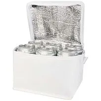 Spectrum Нетканая сумка-холодильник, объемом 4 л, на 6 банок, из переработанных материалов - Белый