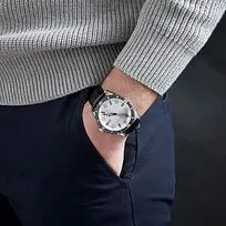 Часы с датой Sol Black & Chrome