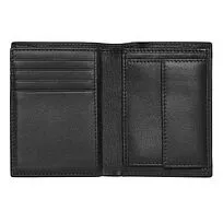 Card holder with flap and money pocket Classic Smooth Black