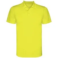 Мужское спортивное поло Monzha с коротким рукавом - Fluor Yellow