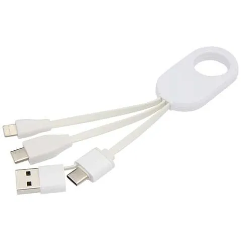 Troop зарядный кабель 4-в-1 из переработанной пластмассы - Белый