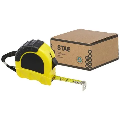 Рулетка длиной 3 метров Rule из переработанной пластмассы, сертифицированной по стандарту RCS - Желтый