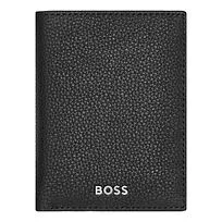 Card holder with flap Trifold Classic Grained Black