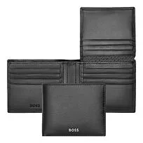 Card wallet with flap Classic Smooth Black