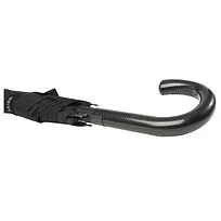 Fontana 23-дюймовый зонт карбонового цвета с механизмом автоматического открытия и изогнутой ручкой - сплошной черный